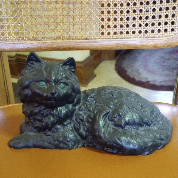Hubley Other - Hubley 1248 Vintage Cast Iron Fireside Black Cat Decor w/ Green Eyes